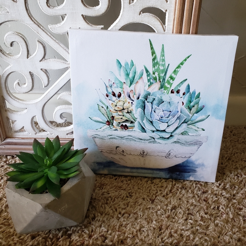 Succulent canvas art